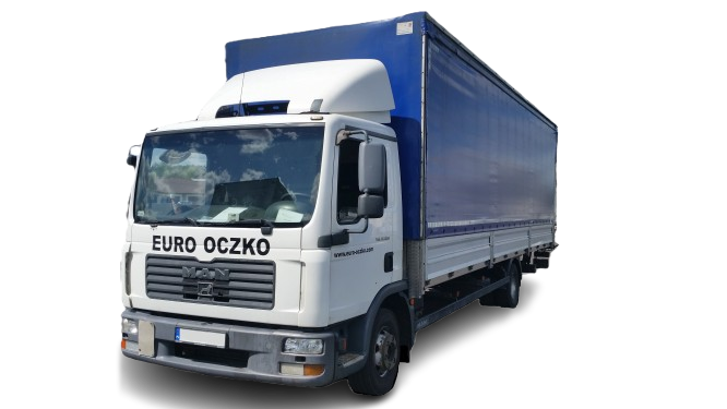 Biały MAN solówka plandeka